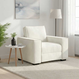 Creme Sessel Samt 100x78x84 cm