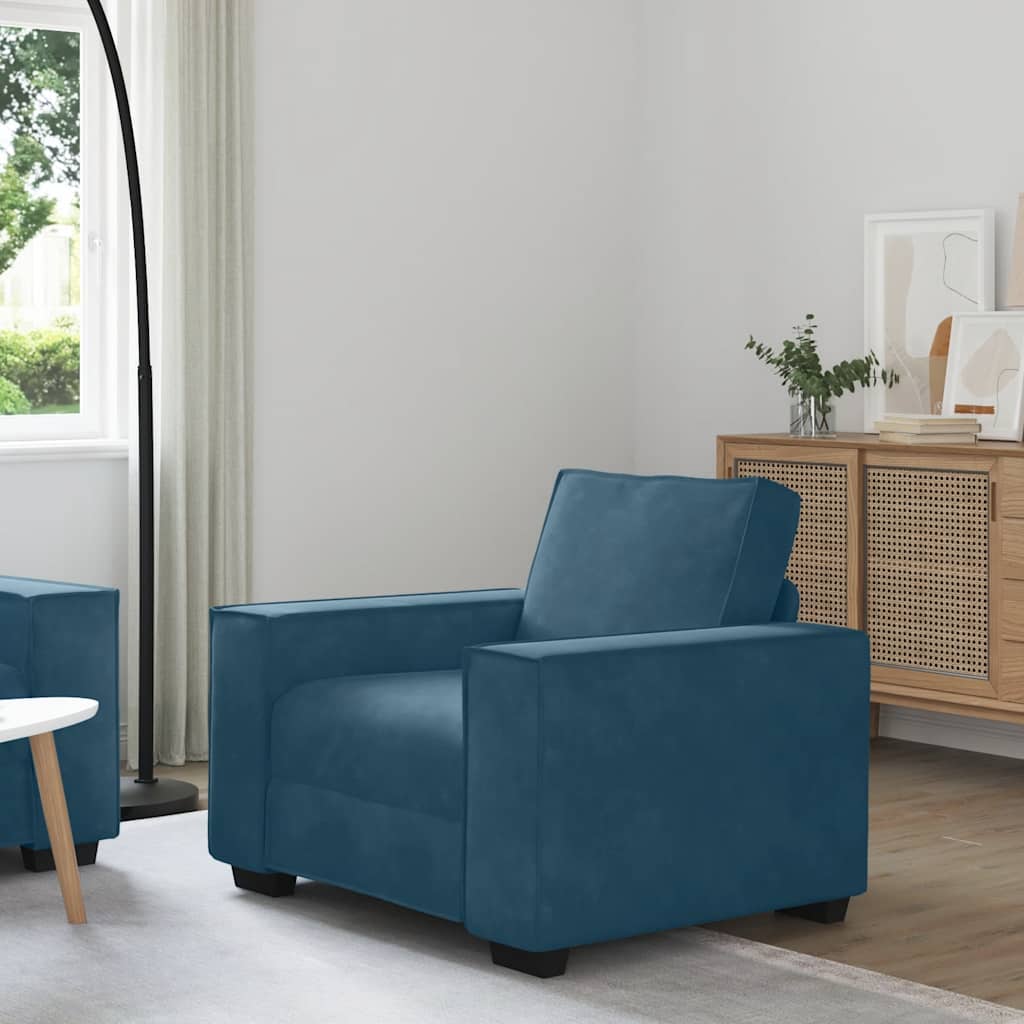 vidaXL Fauteuil bleu 100x78x84 cm Velours