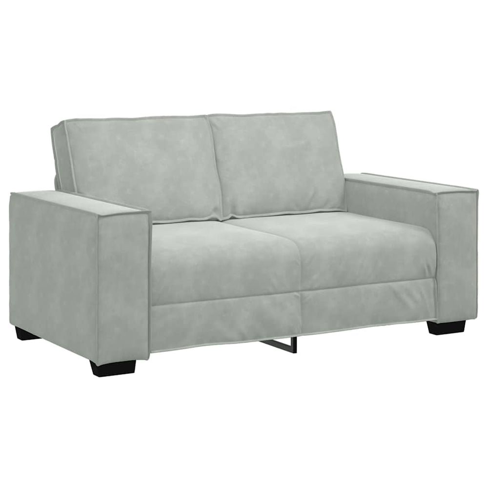 2-Sitzer Sofa Hellgrau Samt
