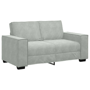 2-Sitzer Sofa Hellgrau Samt