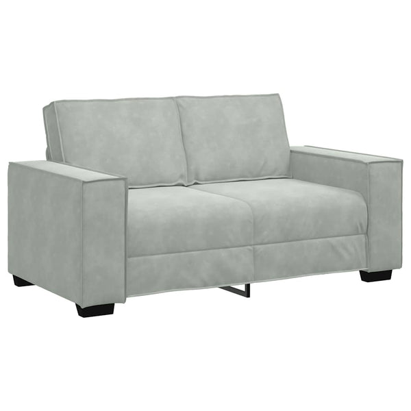 2-Sitzer Sofa Hellgrau Samt