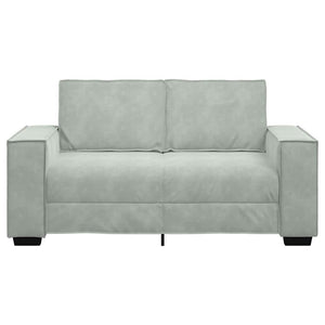 2-Sitzer Sofa Hellgrau Samt