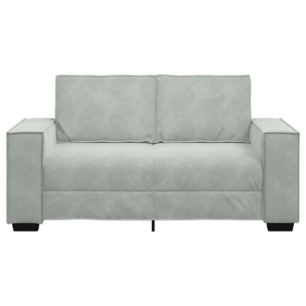 2-Sitzer Sofa Hellgrau Samt