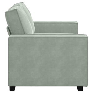 2-Sitzer Sofa Hellgrau Samt