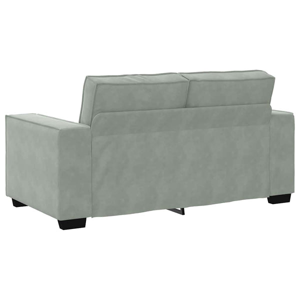 2-Sitzer Sofa Hellgrau Samt