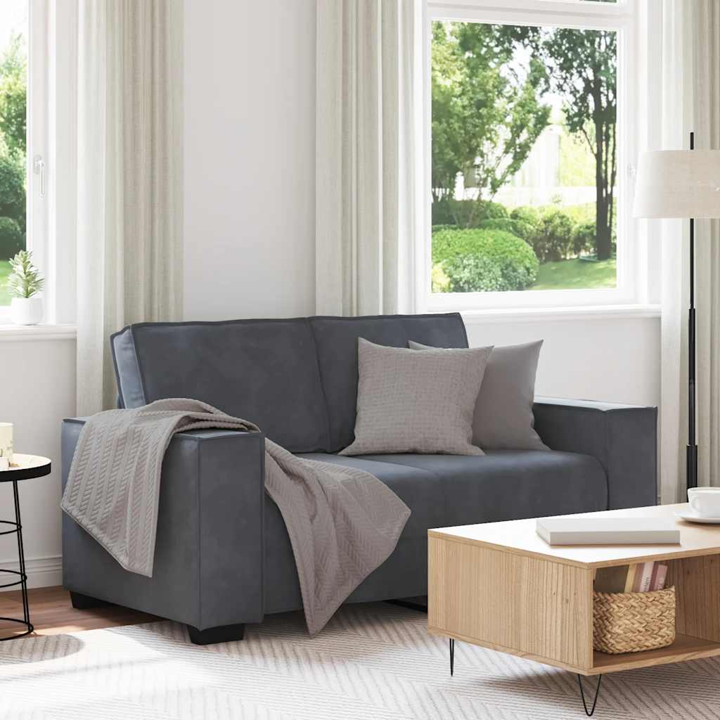2-Sitzer Sofa Dunkelgrau Samt