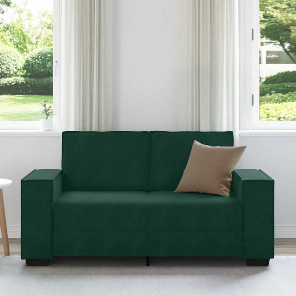 vidaXL Canapé 2 places vert foncé 160x78x84 cm Velours