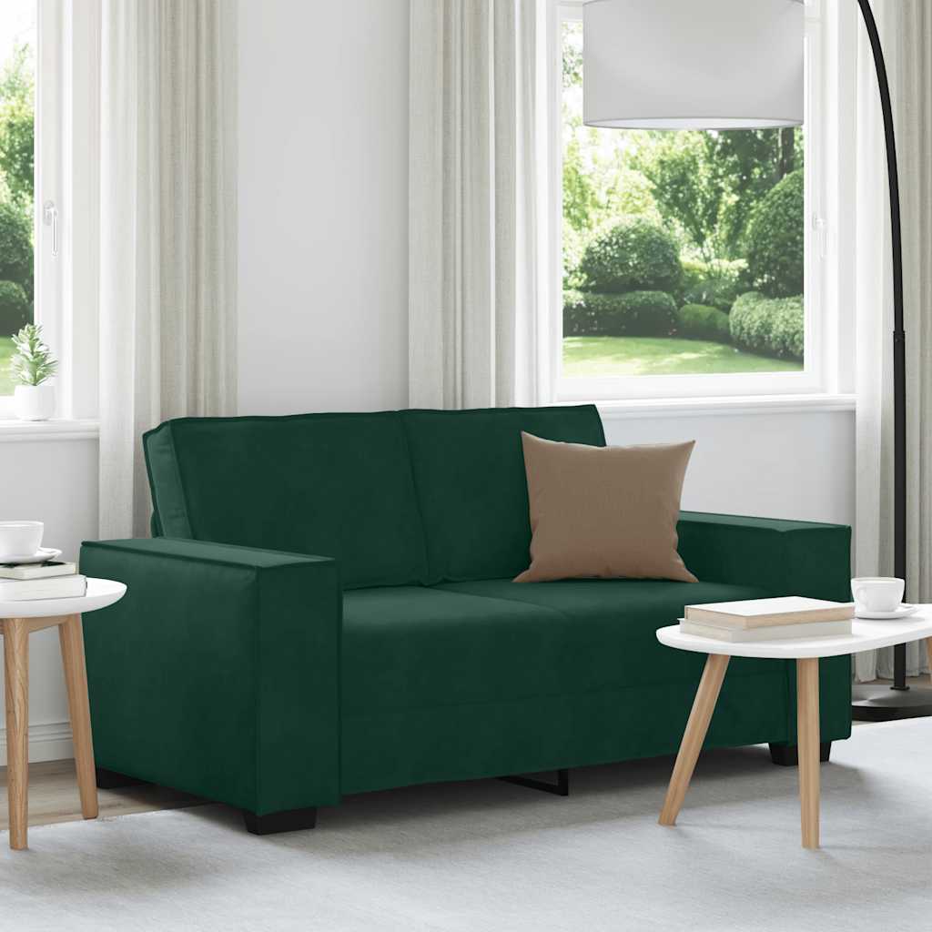 vidaXL Canapé 2 places vert foncé 160x78x84 cm Velours