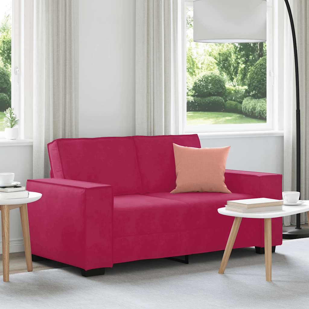 vidaXL Canapé 2 places Rouge bordeaux 160x78x84 cm Velours