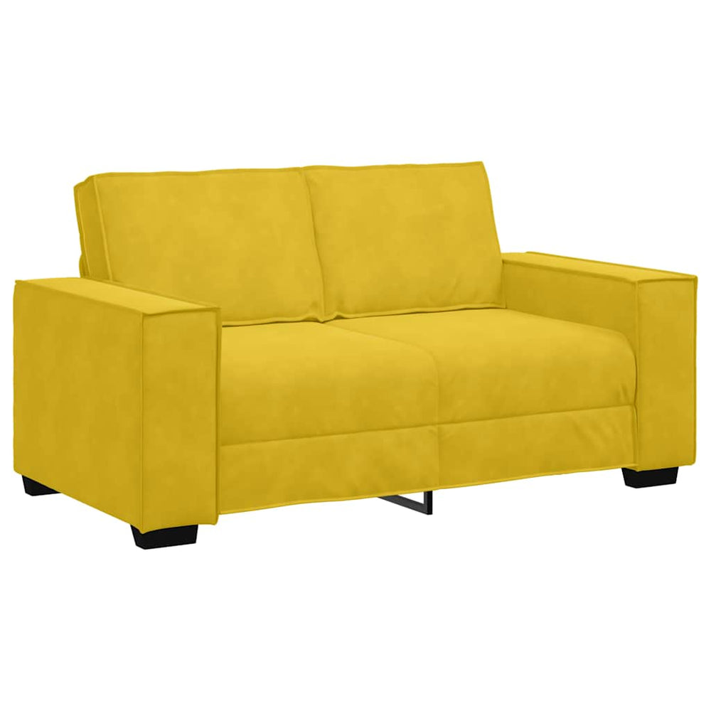 vidaXL Canapé 2 places jaune 160x78x84 cm velours