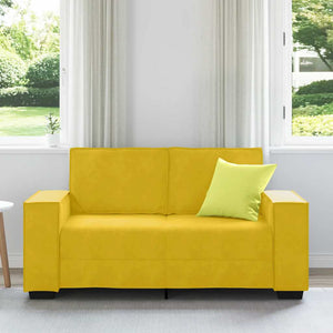 vidaXL Canapé 2 places jaune 160x78x84 cm velours