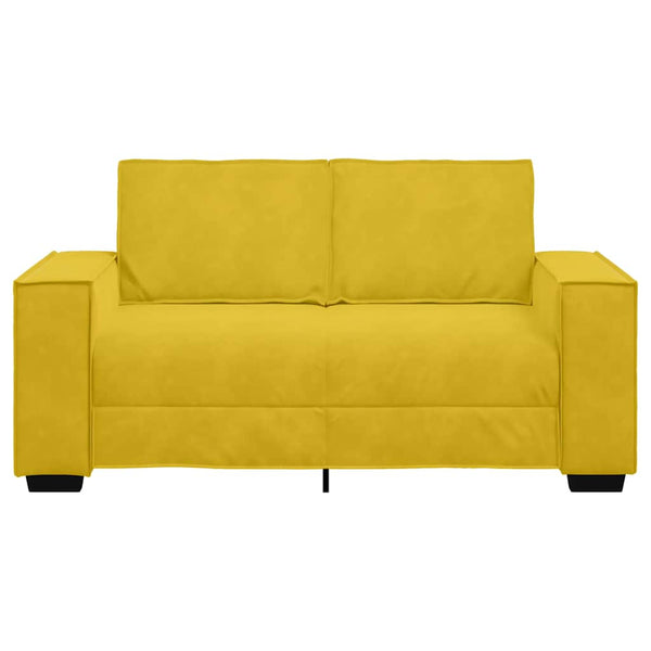 vidaXL Canapé 2 places jaune 160x78x84 cm velours