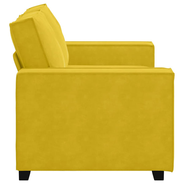 vidaXL Canapé 2 places jaune 160x78x84 cm velours