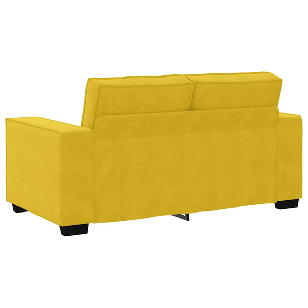 vidaXL Canapé 2 places jaune 160x78x84 cm velours