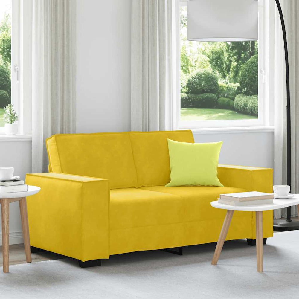 vidaXL Canapé 2 places jaune 160x78x84 cm velours