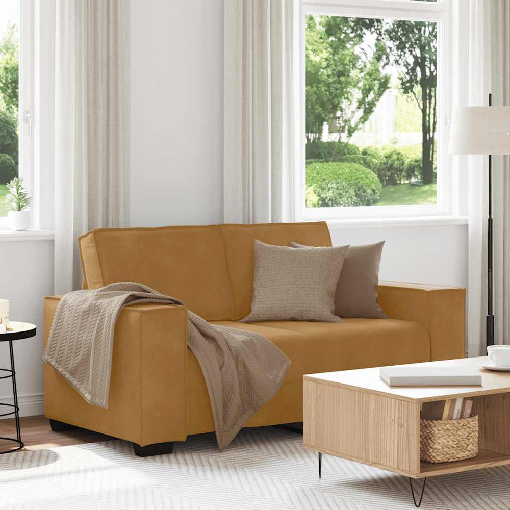 2-Sitzer Sofa Braun Samt 160 cm