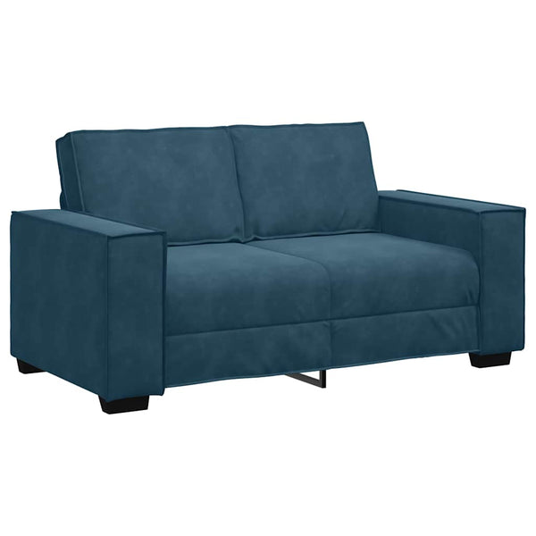 Blaues 2-Sitzer Sofa Samt