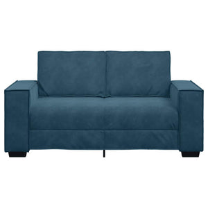 Blaues 2-Sitzer Sofa Samt