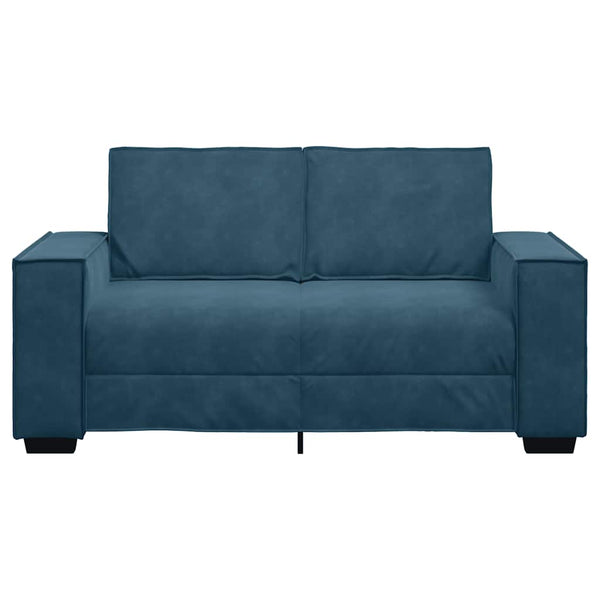Blaues 2-Sitzer Sofa Samt