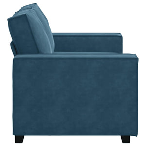 Blaues 2-Sitzer Sofa Samt