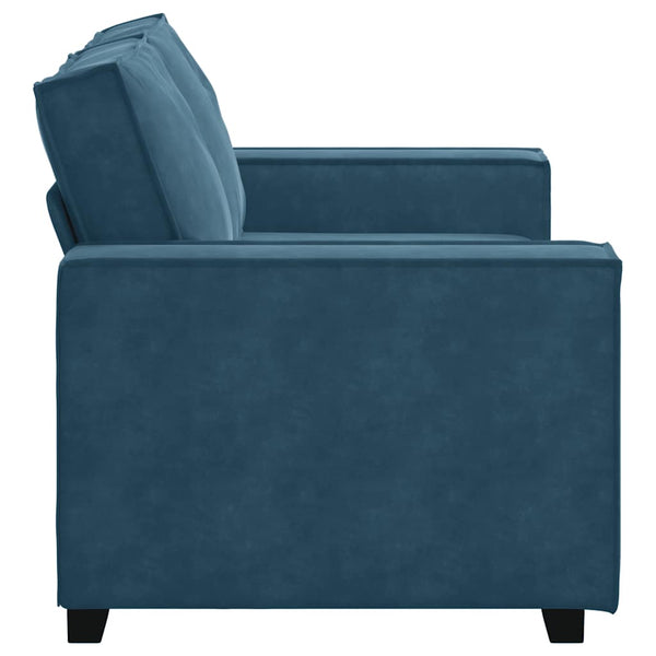 Blaues 2-Sitzer Sofa Samt