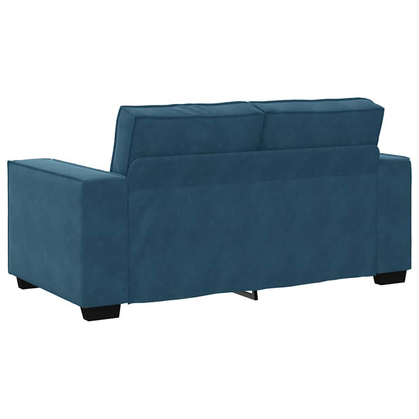 Blaues 2-Sitzer Sofa Samt
