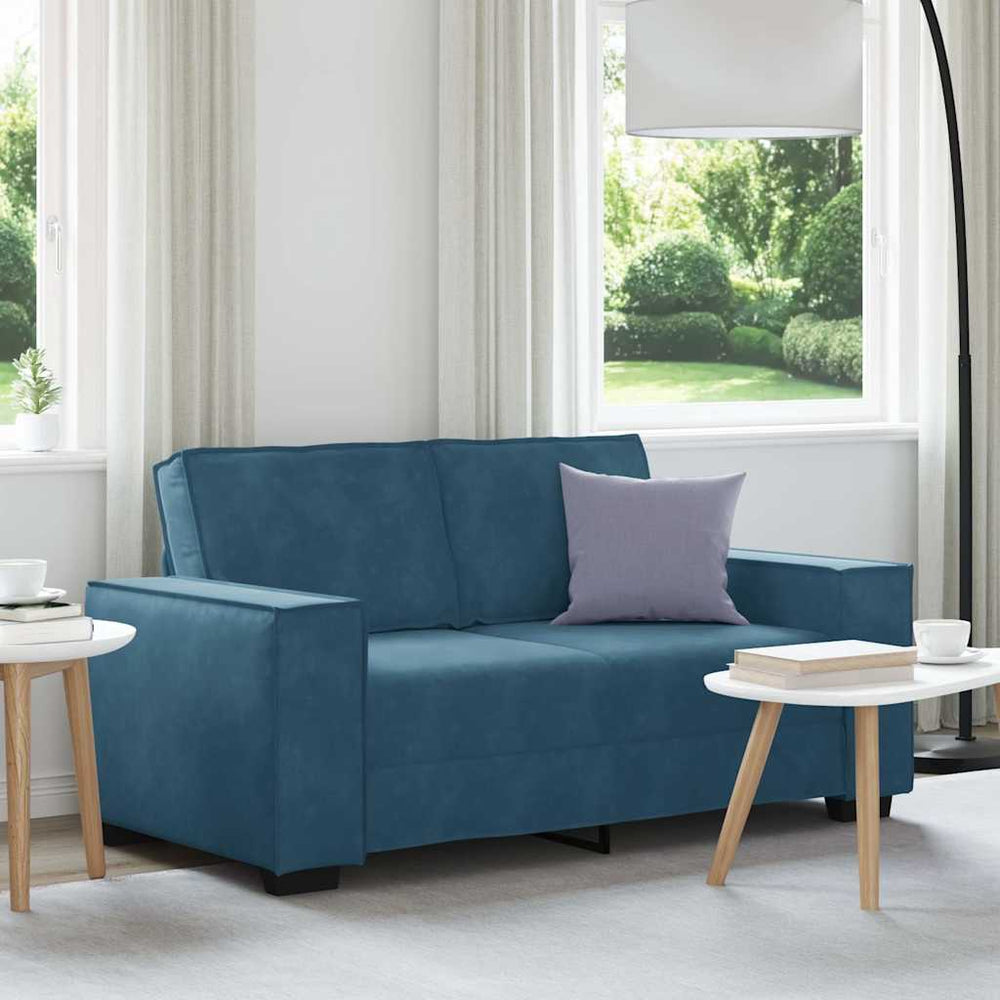 vidaXL Canapé 2 places bleu 160x78x84 cm velours