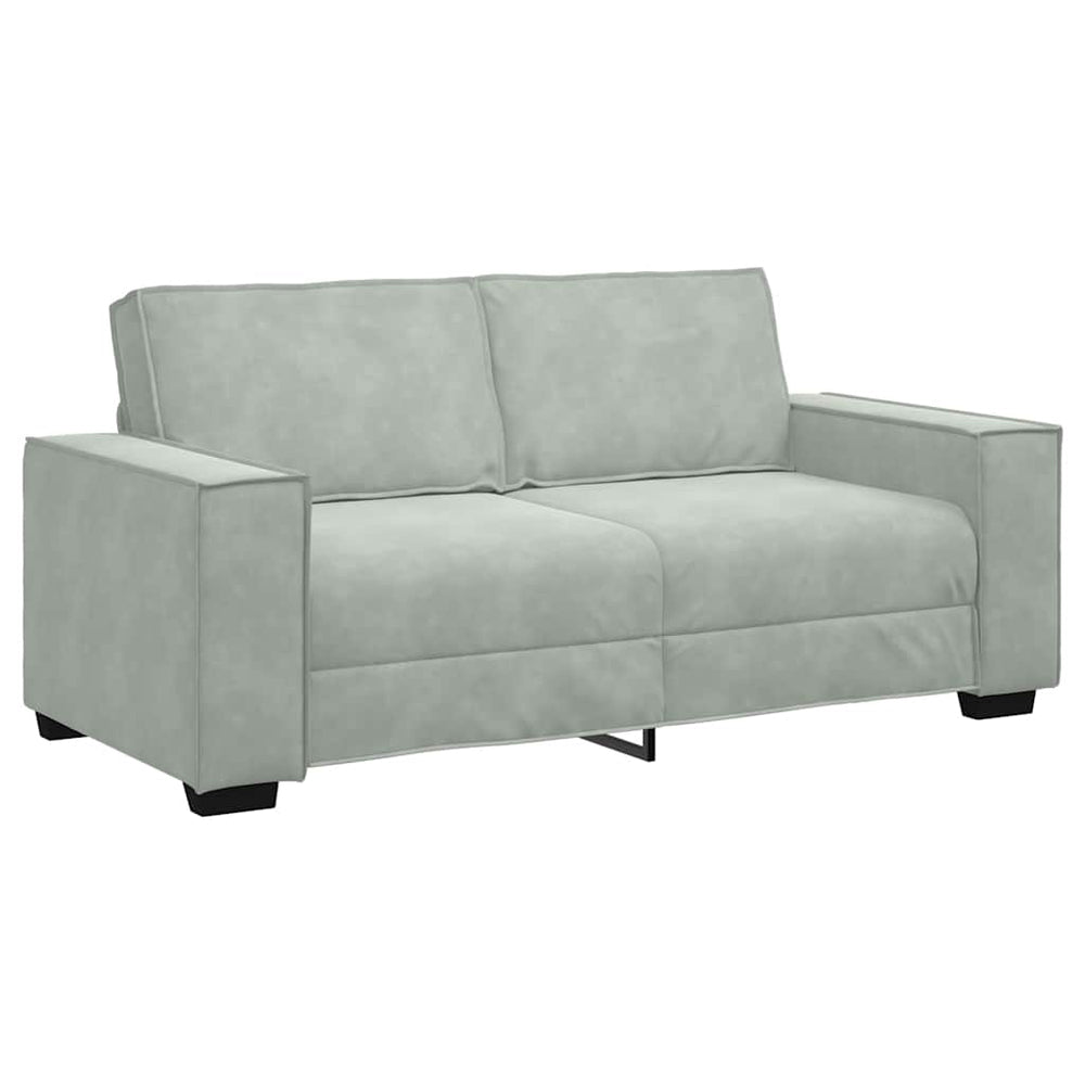 2-Sitzer Sofa Hellgrau Samt