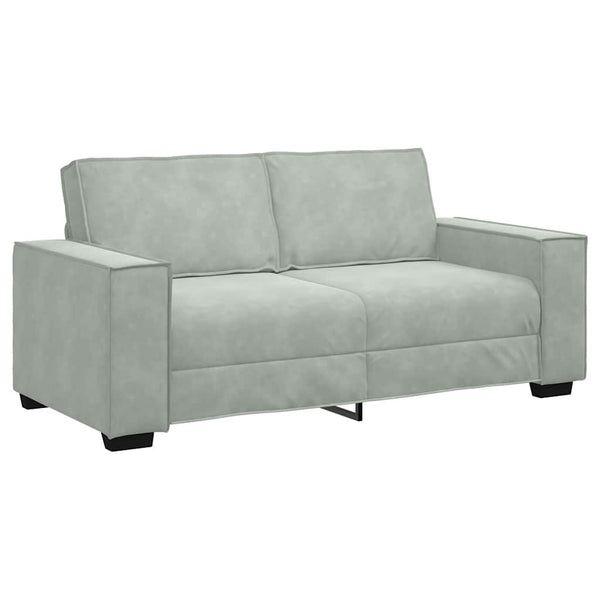 2-Sitzer Sofa Hellgrau Samt