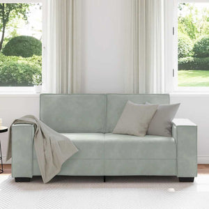 2-Sitzer Sofa Hellgrau Samt