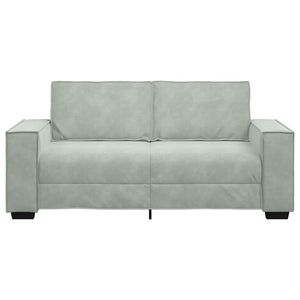 2-Sitzer Sofa Hellgrau Samt