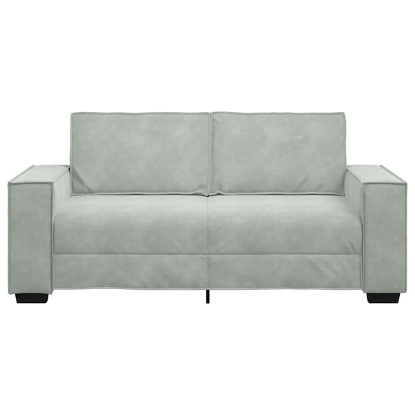 2-Sitzer Sofa Hellgrau Samt