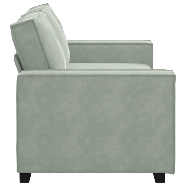 2-Sitzer Sofa Hellgrau Samt