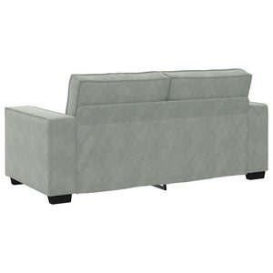 2-Sitzer Sofa Hellgrau Samt