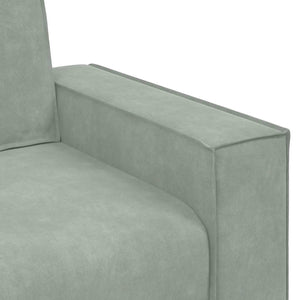 2-Sitzer Sofa Hellgrau Samt