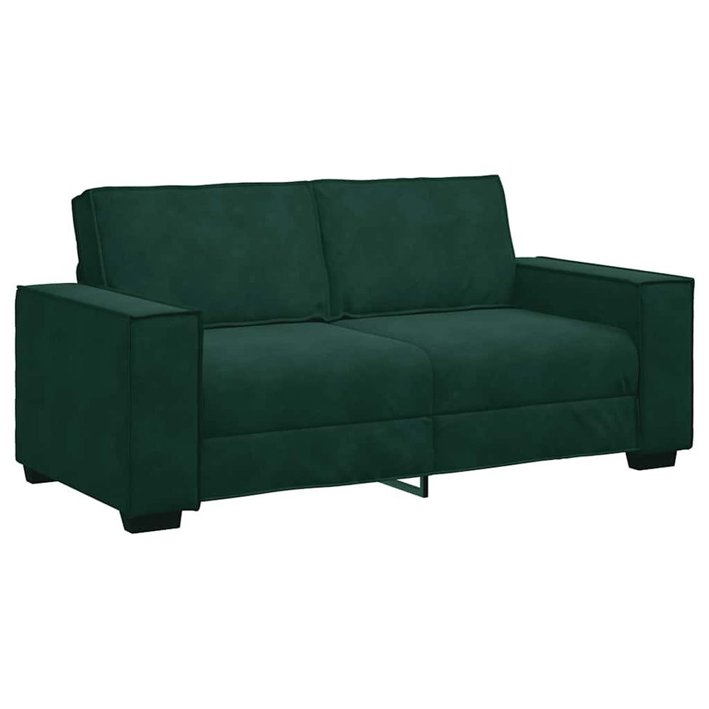 vidaXL Canapé 2 places vert foncé 180x78x84 cm Velours