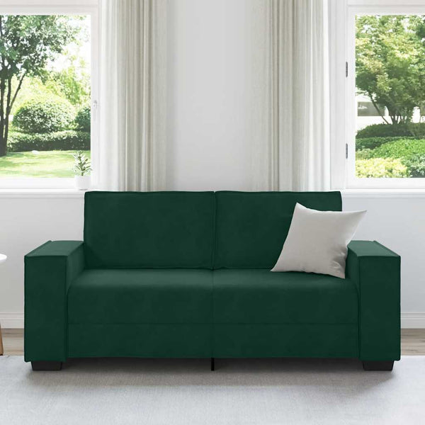 vidaXL Canapé 2 places vert foncé 180x78x84 cm Velours
