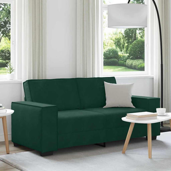 vidaXL Canapé 2 places vert foncé 180x78x84 cm Velours