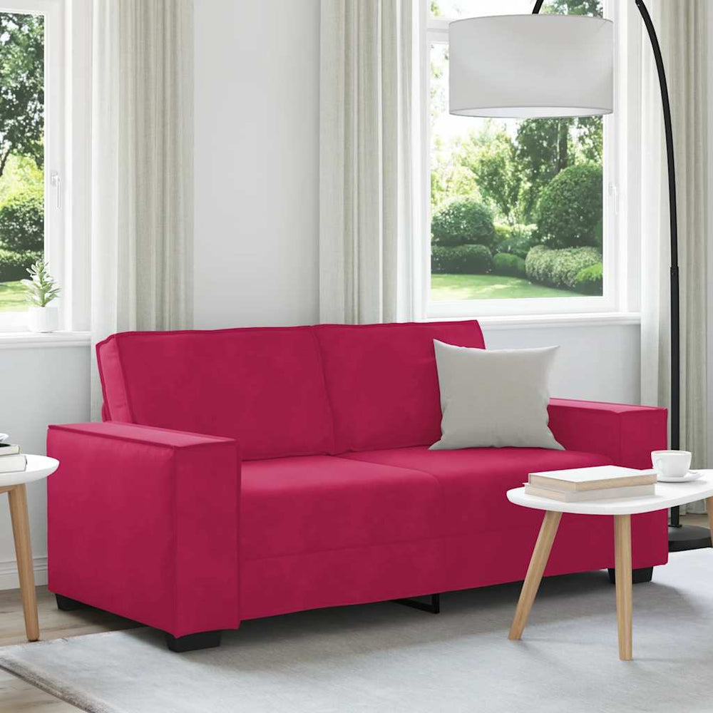 vidaXL Canapé 2 places Rouge bordeaux 180x78x84 cm Velours