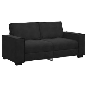 Schwarzes 2-Sitzer Sofa Samt 180 cm