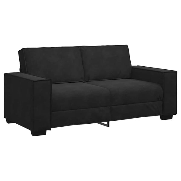 Schwarzes 2-Sitzer Sofa Samt 180 cm