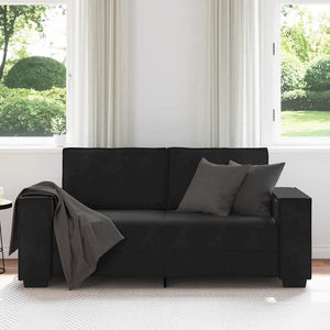 Schwarzes 2-Sitzer Sofa Samt 180 cm