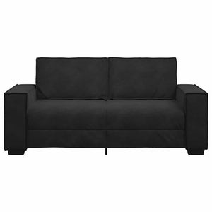 Schwarzes 2-Sitzer Sofa Samt 180 cm