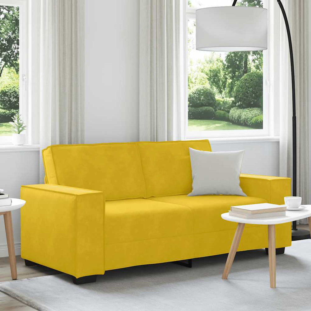vidaXL Canapé 2 places Jaune 180x78x84 cm Velours