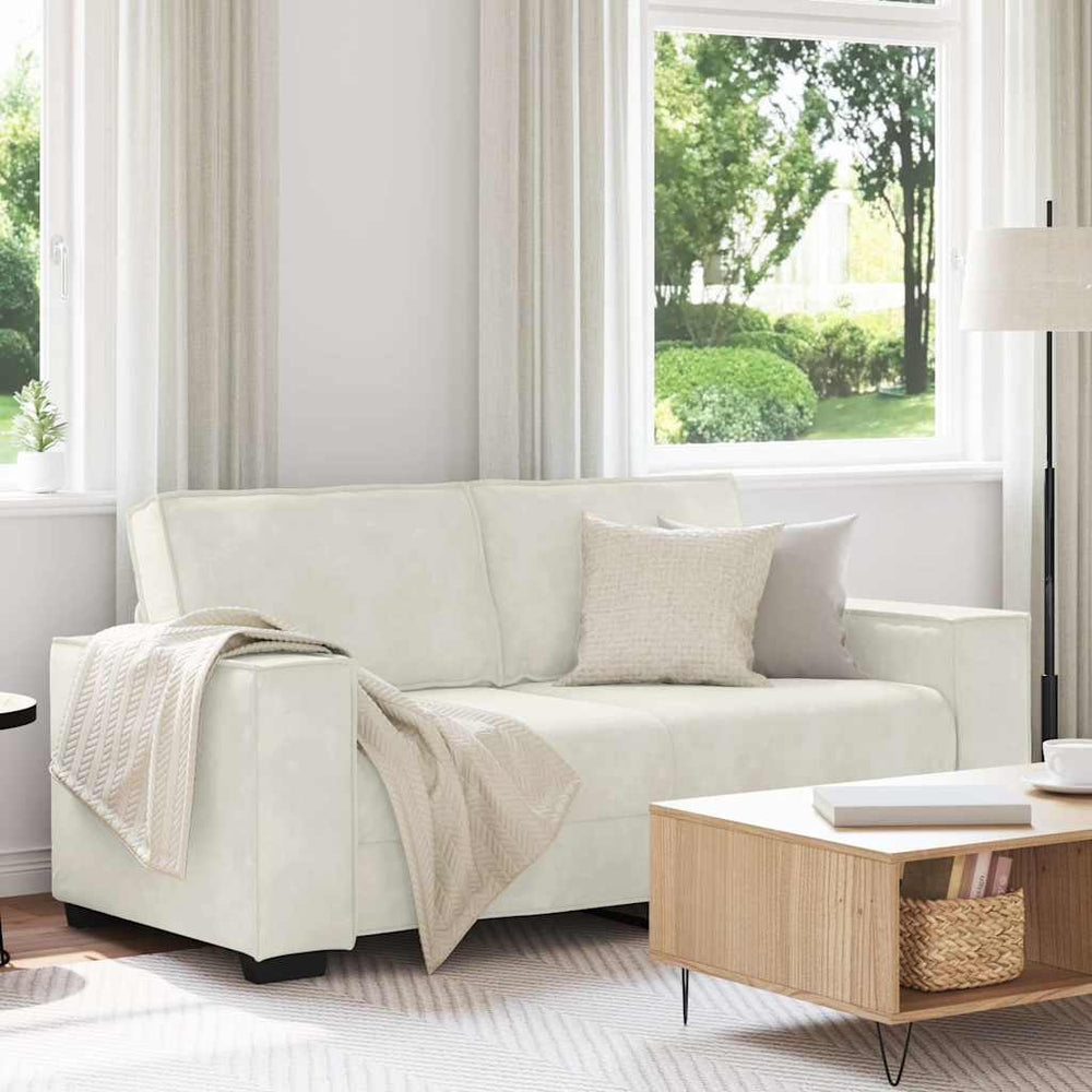 2-Sitzer Sofa Creme Samt