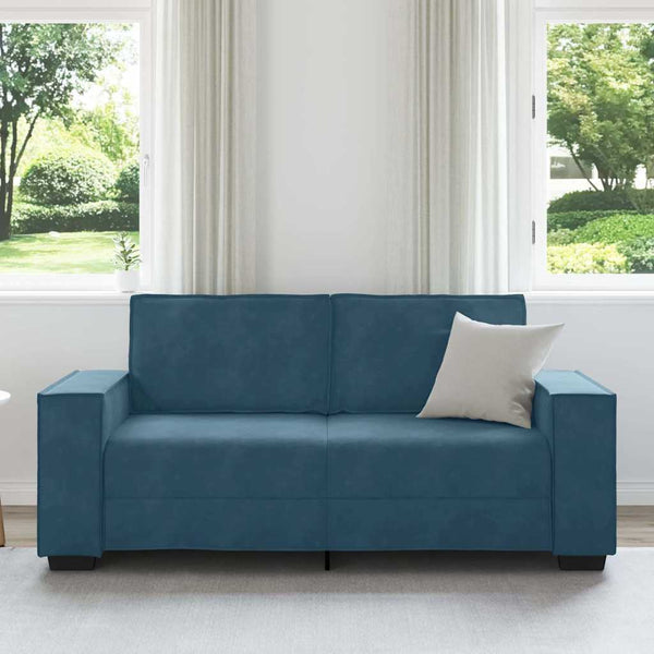 Blaues 2-Sitzer Sofa Samt, 180 cm