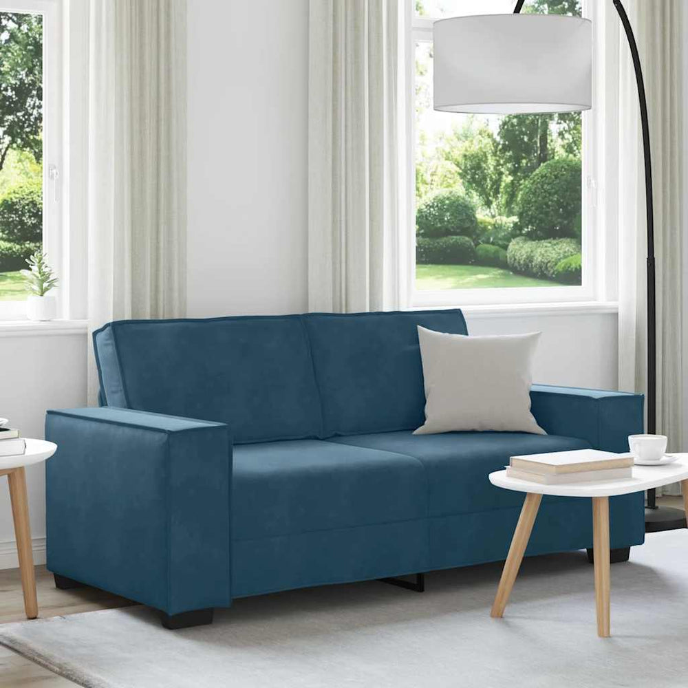 vidaXL Canapé 2 places bleu 180x78x84 cm Velours