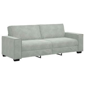3-Sitzer Sofa Hellgrau Samt 220 cm