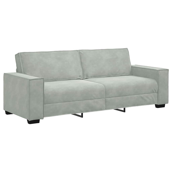 3-Sitzer Sofa Hellgrau Samt 220 cm
