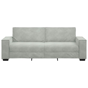 3-Sitzer Sofa Hellgrau Samt 220 cm